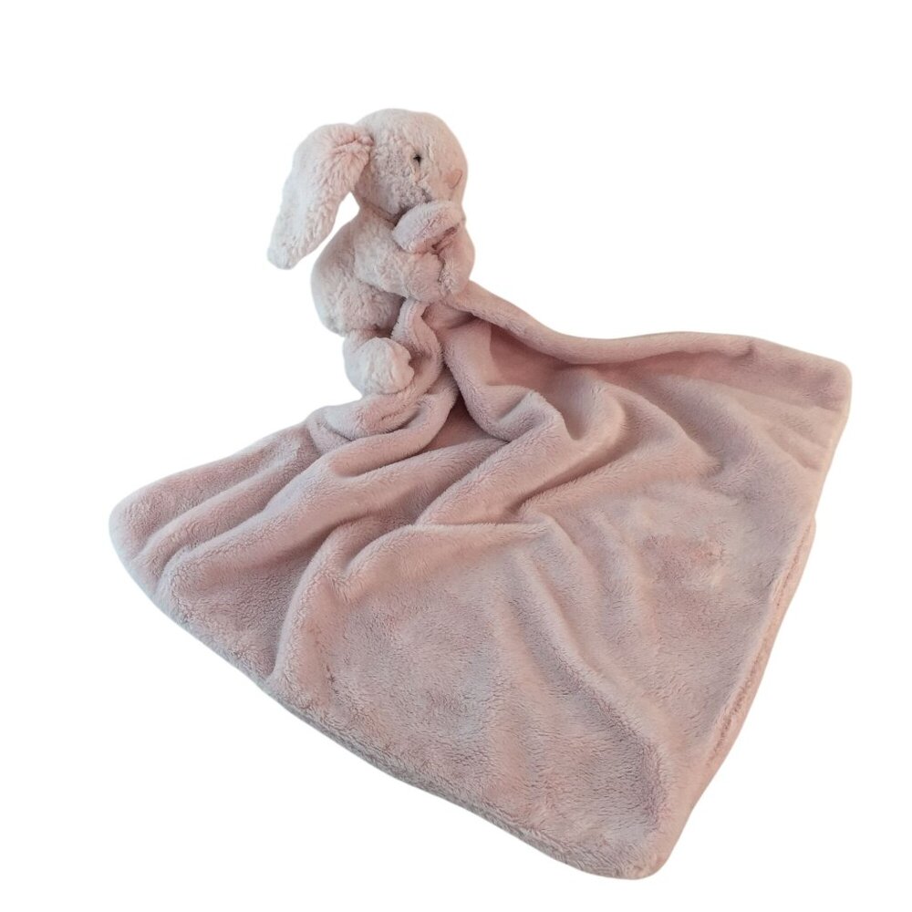 Baby Jellycat Pink Bashful Bunny Rabbit Lovey 13" Plush Security‎ Blanket